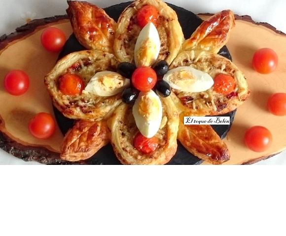 Pizza flor primaveral del blog El toque de Belén