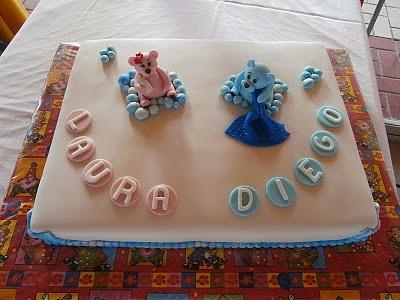 Tarta para bautizo de Laura y Diego