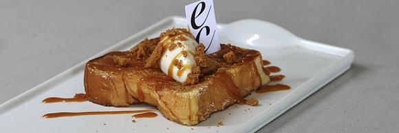 Brioche caramelizado y Mousse de Vainilla