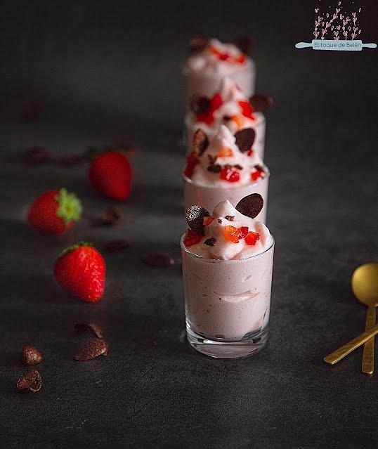 Espuma de fresas sana