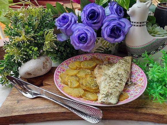 Lubina al horno con patatas