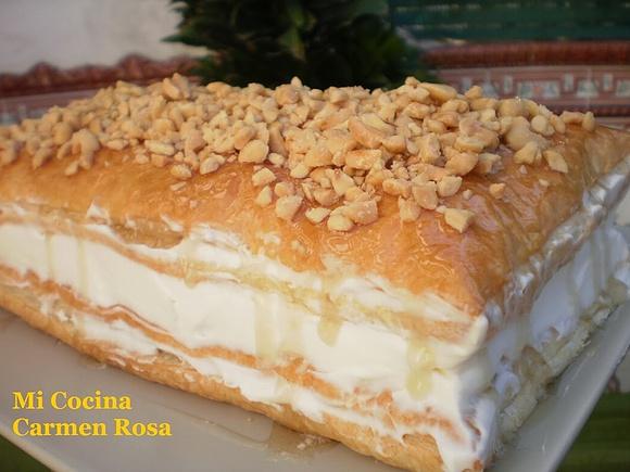 Pastel de hojaldre glaseado con aroma a whisky y cacahuetes