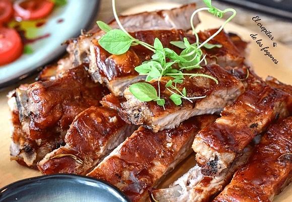 Costillas con salsa barbacoa en papillote