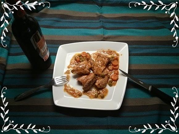 Conejo al Pedro Jiménez con verduras
