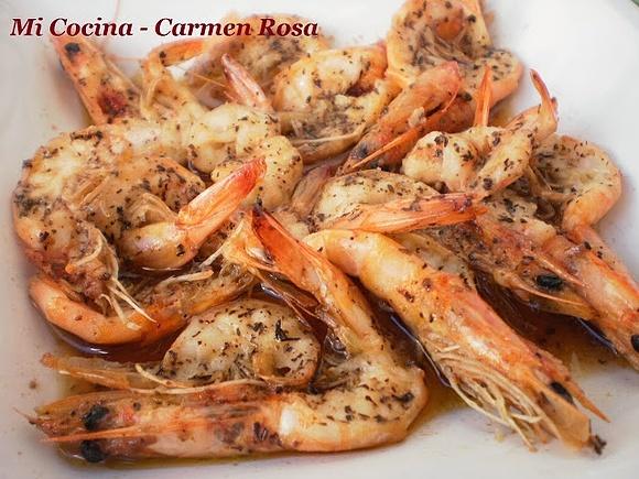 Langostinos al horno con té de Ceylán y jengibre