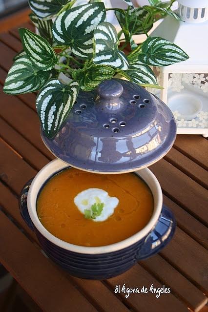 Crema de calabaza asada y tomate