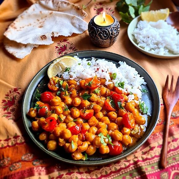 Chana masala curry de garbanzos indio
