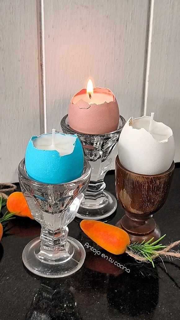 Cómo hacer velas en cáscara de huevo. Decoración fácil para Pascua.