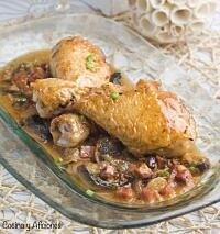 Pollo con champiñones a la cazuela
