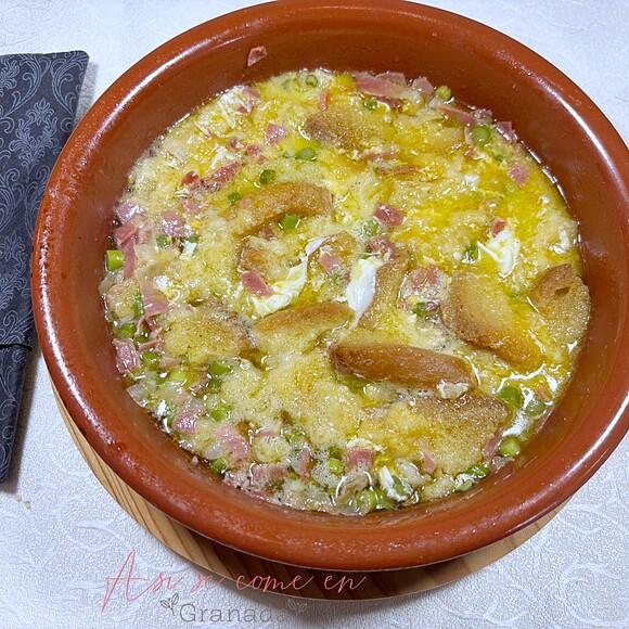 Sopa de ajetes tiernos