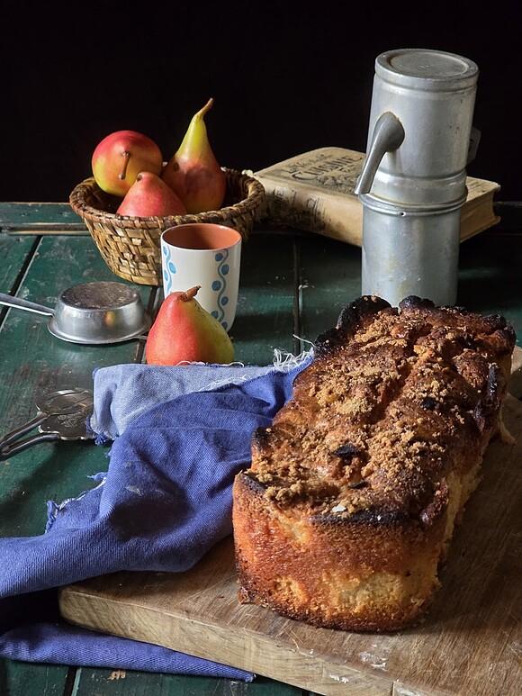 Plumcake de peras y jengibre