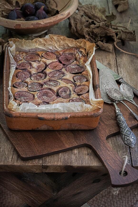 Pastel de queso azul con higos