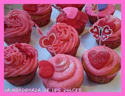 Cupcakes de cerezas para San Valentín