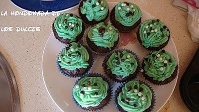 Cupcakes de chocolate y menta