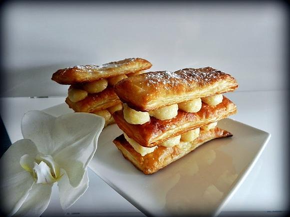 Milhojas de crema pastelera