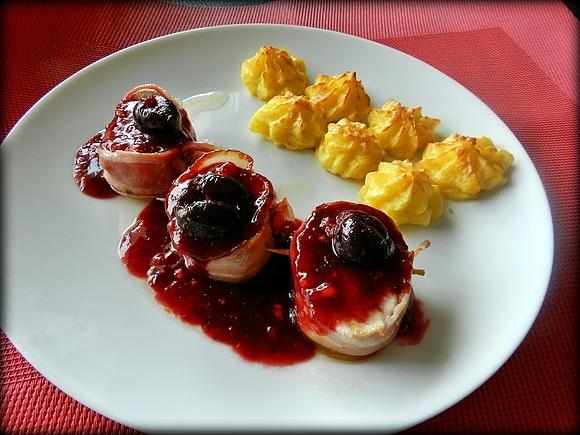 Solomillo con salsa de cerezas