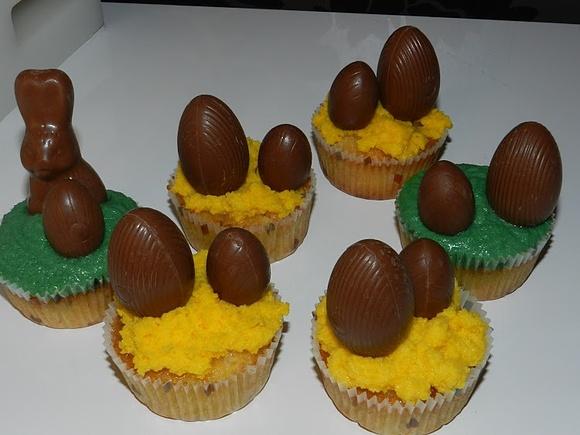 Cupcakes de plátano con ganaché de candy melts