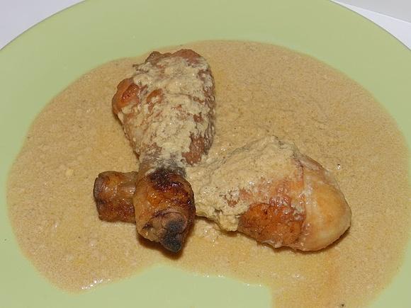 Muslos de pollo con licor y nata