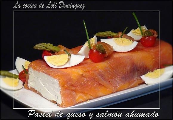 Pastel de queso y salmón ahumado