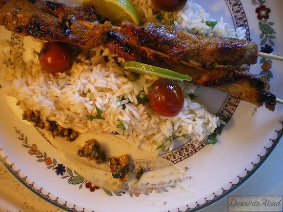 Satay de presa ibérica a la barbacoa