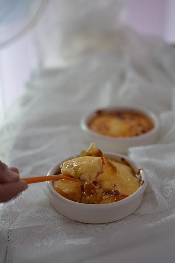 Crema catalana de plátano y dulce de leche