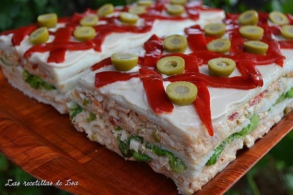Pastel frío de atún y surimi
