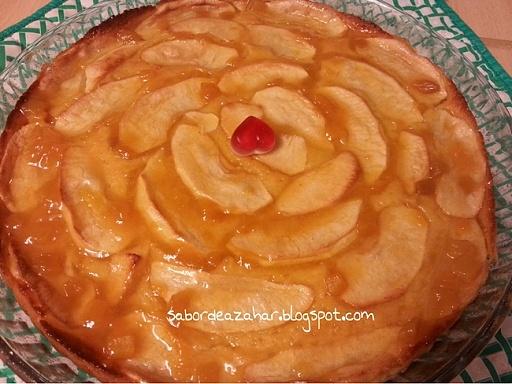 Tarta de manzana con flan
