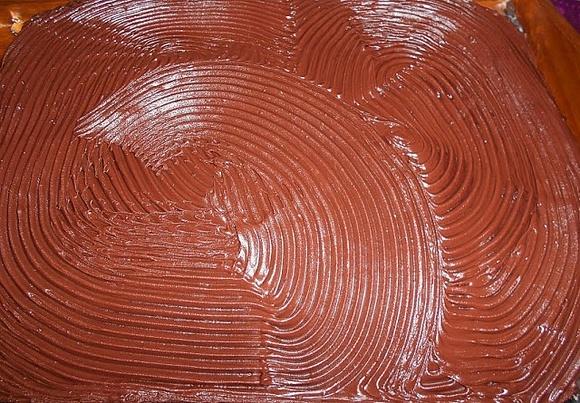 Tarta con coca de calabaza al cacao