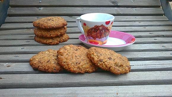 Galletas de avena, naranja y chocolate