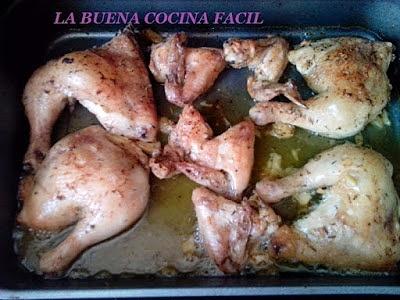 Muslos de pollo asados con patatas