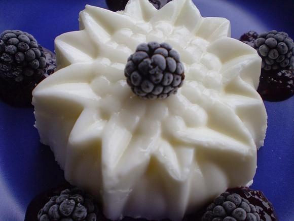 Mousse de yogurt amb móres congelades