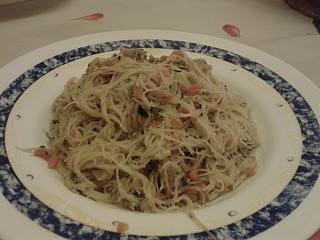 Fideos de arroz con verduras